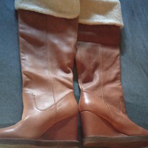 DOLCE VITA Womens Perly Fold-Over Wedge Heel Tall Boots